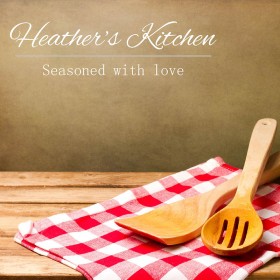 Seasoned with Love - Kitchen Wall Quote with Customized Name